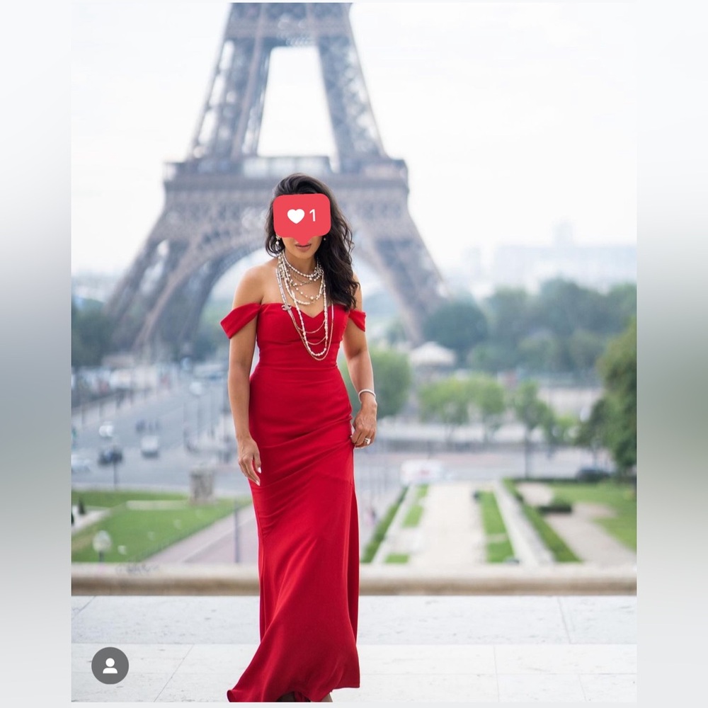 Pronovias red gown
